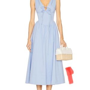 Astr Light Blue Midi Dress